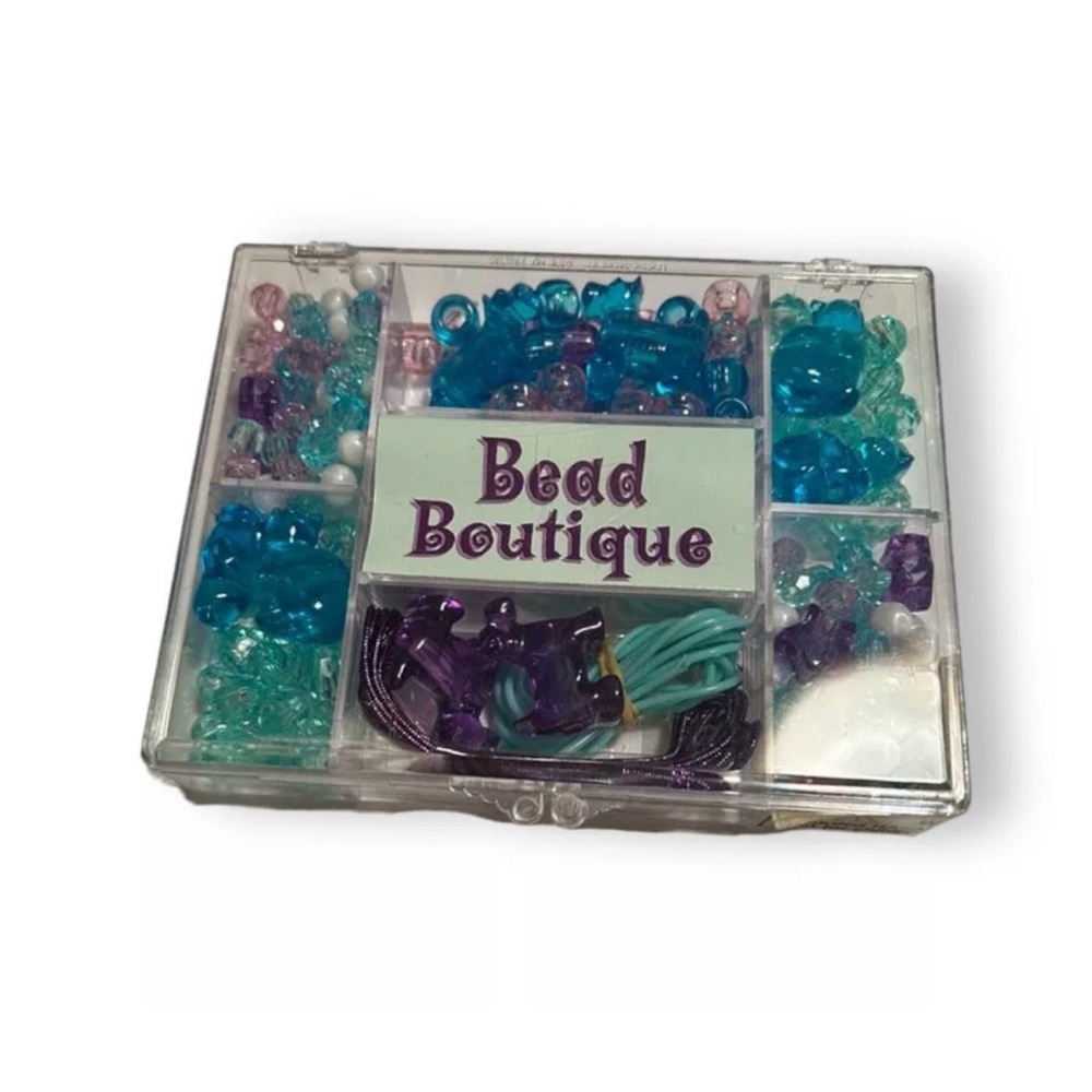 The Beadery Vintage Y2K Bead Boutique Bead Kit Necklace Bracelet Teal Purple